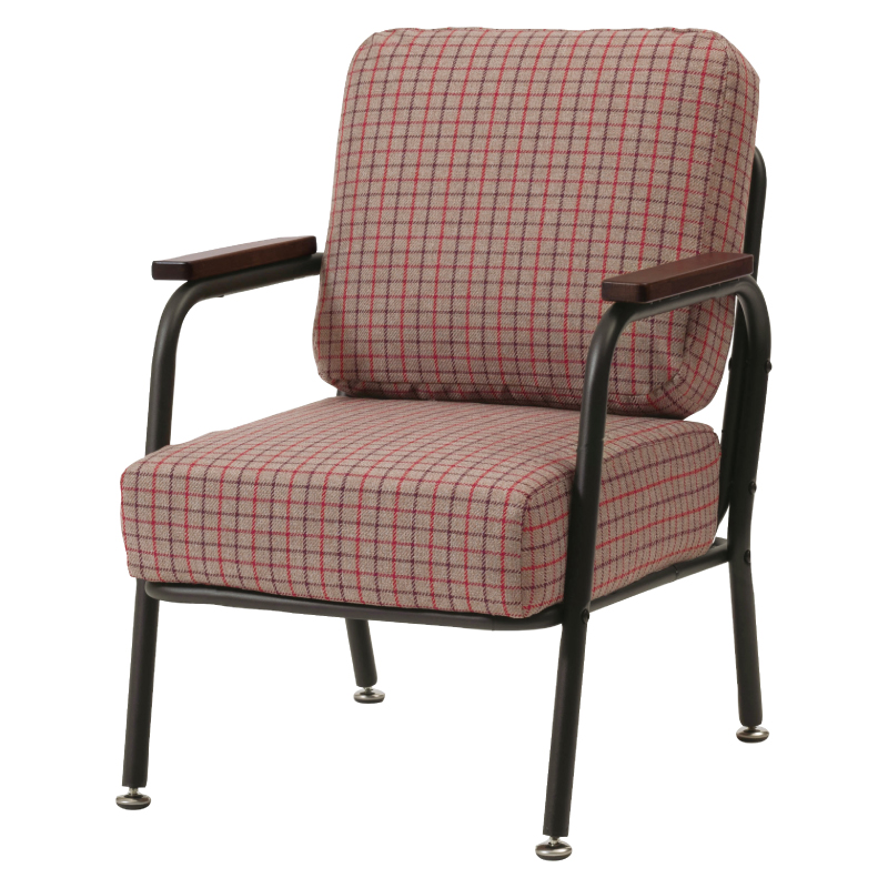 東谷 ソファー 一人掛け 幅55cm 肘付き チェック柄 一人用 おしゃれ