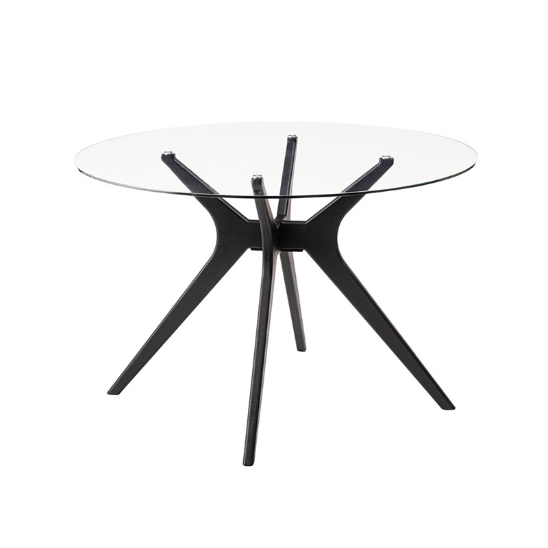 東谷 ダイニングテーブル 円形 幅110 ガラス ガラステーブル シンプル