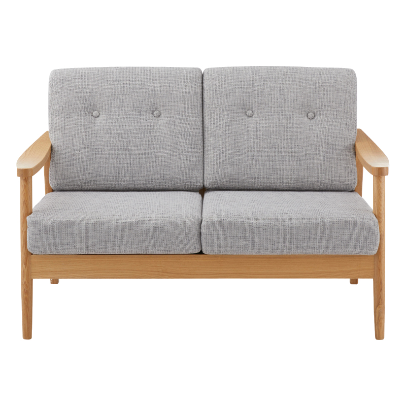 東谷 ソファー 2人掛け 幅127cm ハイバック 北欧 二人掛け 肘付き