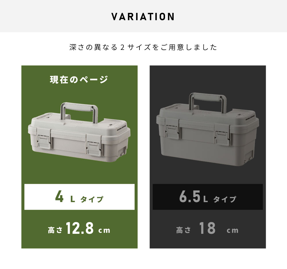 トランクカーゴ 4L 取っ手付き プラスチック ミリタリー 連結可能 持ち運び 軽量 工具入れ