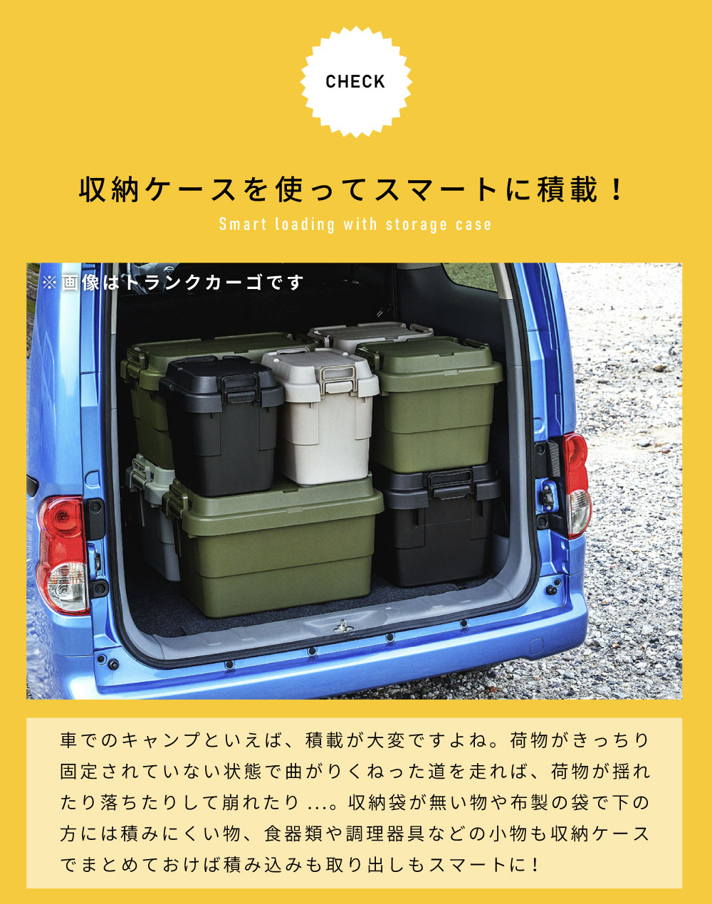 トランクカーゴ 4L 取っ手付き プラスチック ミリタリー 連結可能 持ち運び 軽量 工具入れ