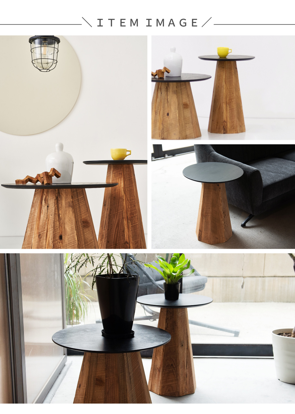 東谷 サイドテーブル 木製 幅45 高さ56 ヴィンテージ モダン パイン 古