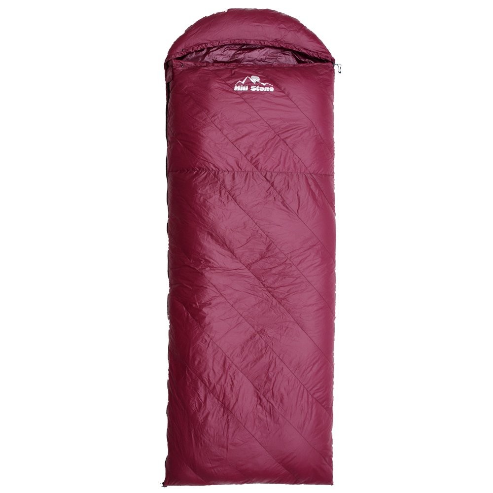 寝袋 シュラフ 封筒型 ダウン ワイド -25℃ 羽毛 レッド - アウトドア寝具