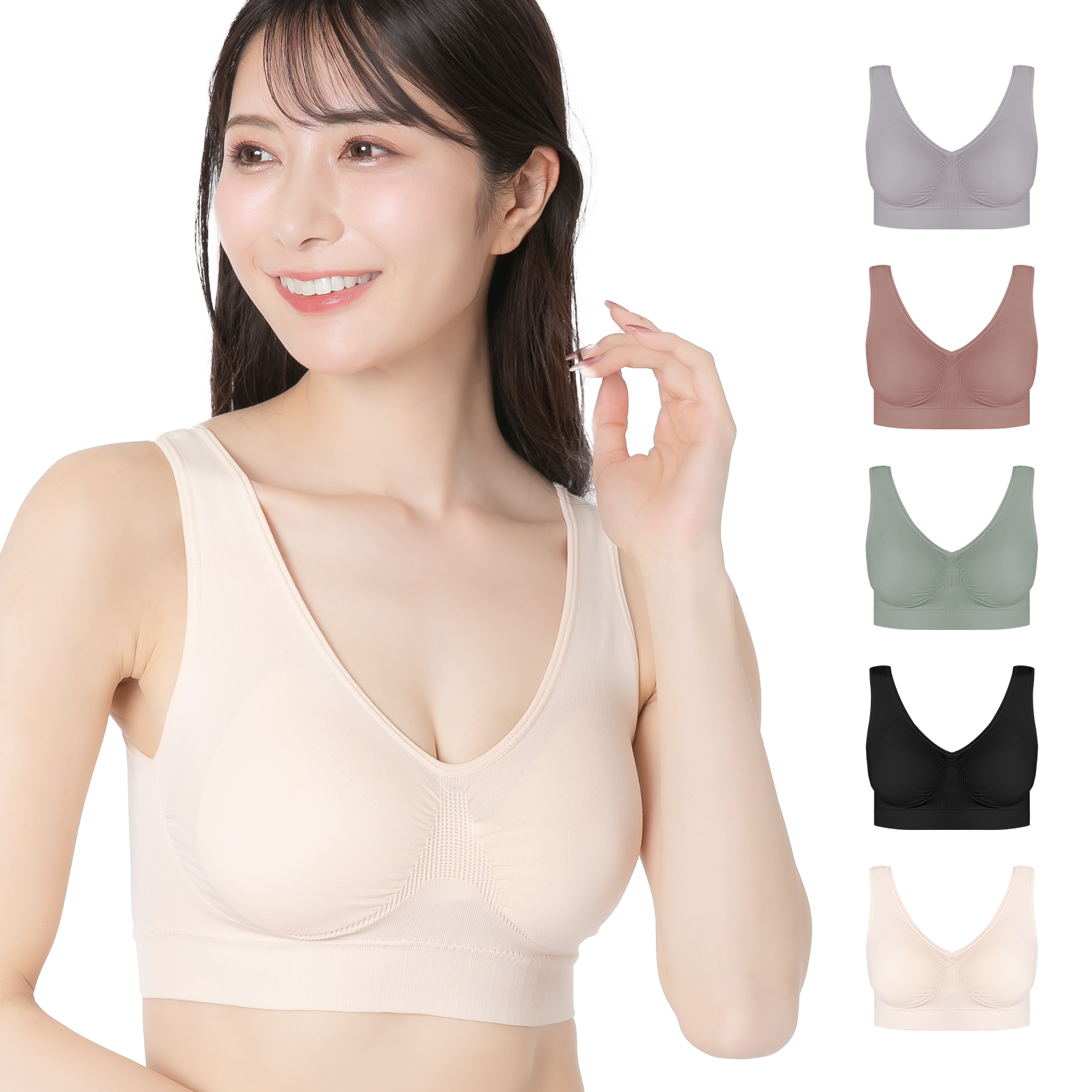 ナイトブラ スポーツブラ ブラジャー ノンワイヤーブラ シームレスブラ ノンワイヤー 脇高ブラ スポブラ 育乳 脇高 ブラ 育乳ブラ 重力に負けないブラ しっかり |  | 02