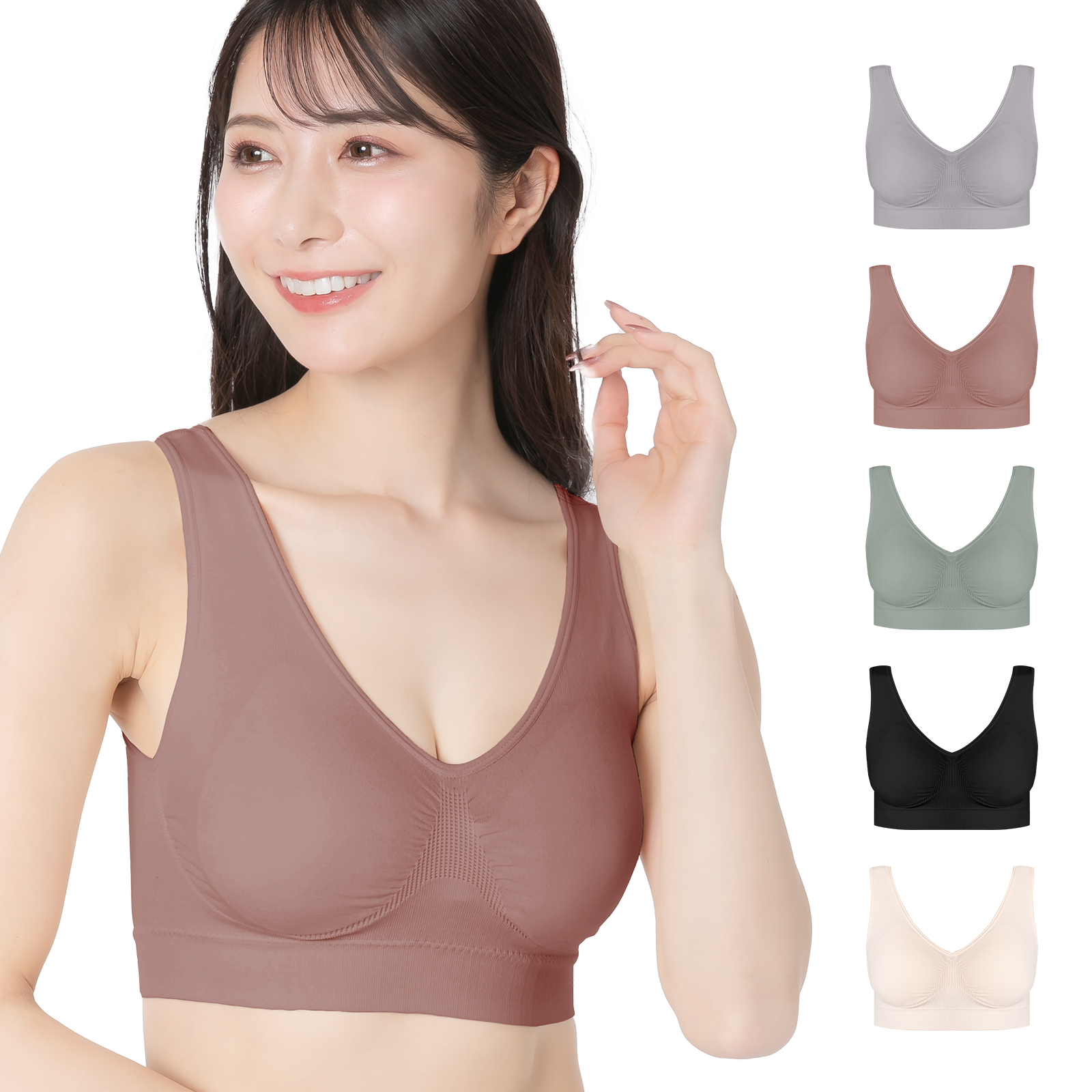 ナイトブラ スポーツブラ ブラジャー ノンワイヤーブラ シームレスブラ ノンワイヤー 脇高ブラ スポブラ 育乳 脇高 ブラ 育乳ブラ 重力に負けないブラ しっかり |  | 04