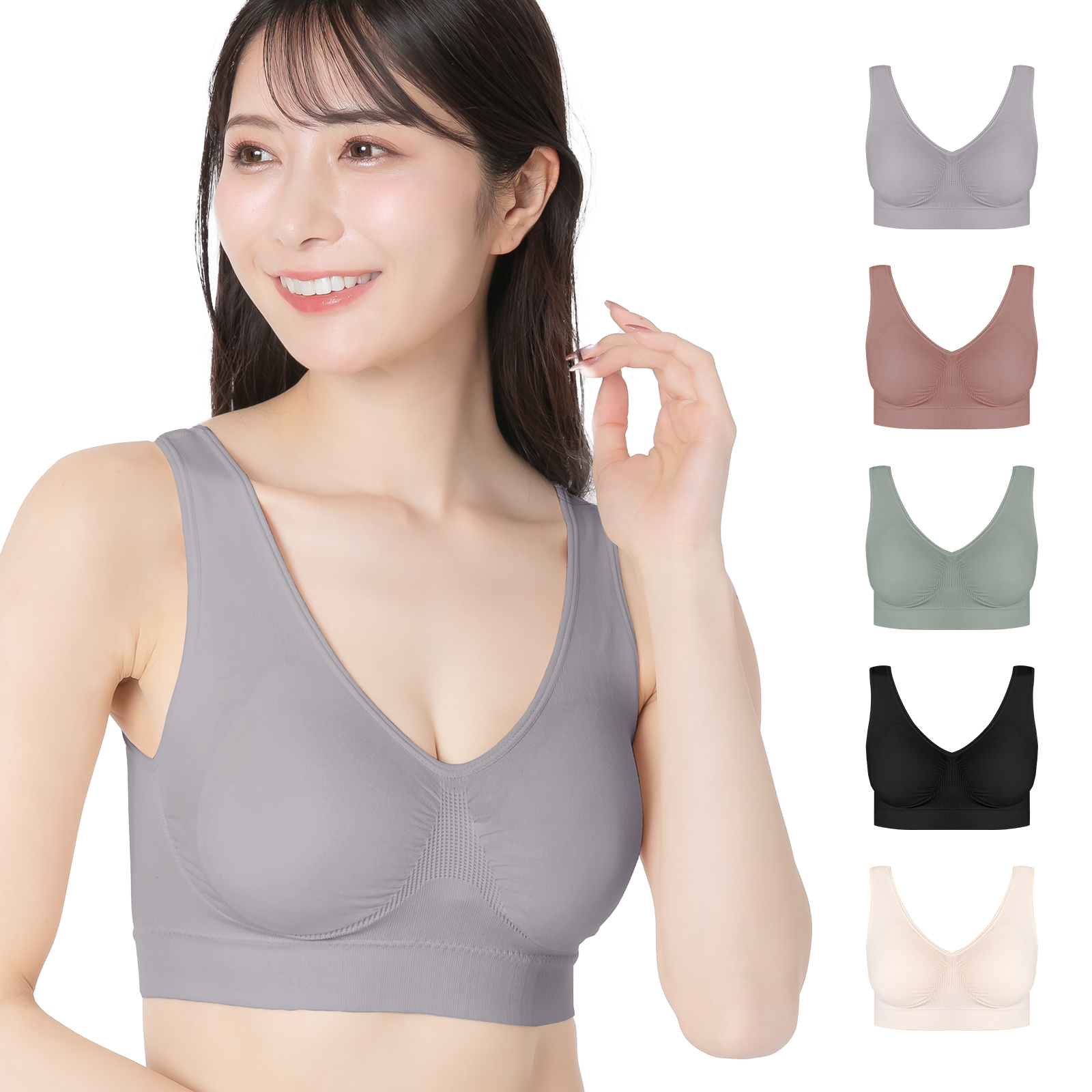 ナイトブラ スポーツブラ ブラジャー ノンワイヤーブラ シームレスブラ ノンワイヤー 脇高ブラ スポブラ 育乳 脇高 ブラ 育乳ブラ 重力に負けないブラ しっかり |  | 05