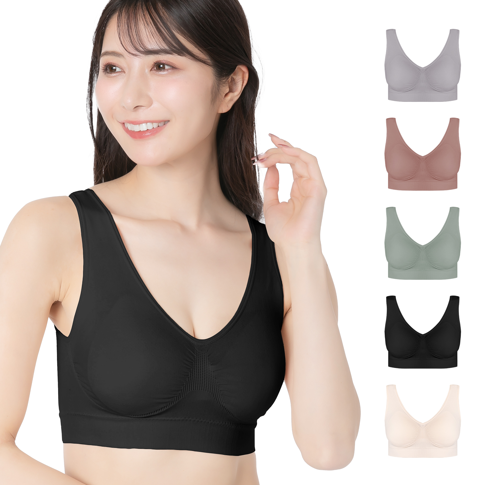 ナイトブラ スポーツブラ ブラジャー ノンワイヤーブラ シームレスブラ ノンワイヤー 脇高ブラ スポブラ 育乳 脇高 ブラ 育乳ブラ 重力に負けないブラ しっかり |  | 01