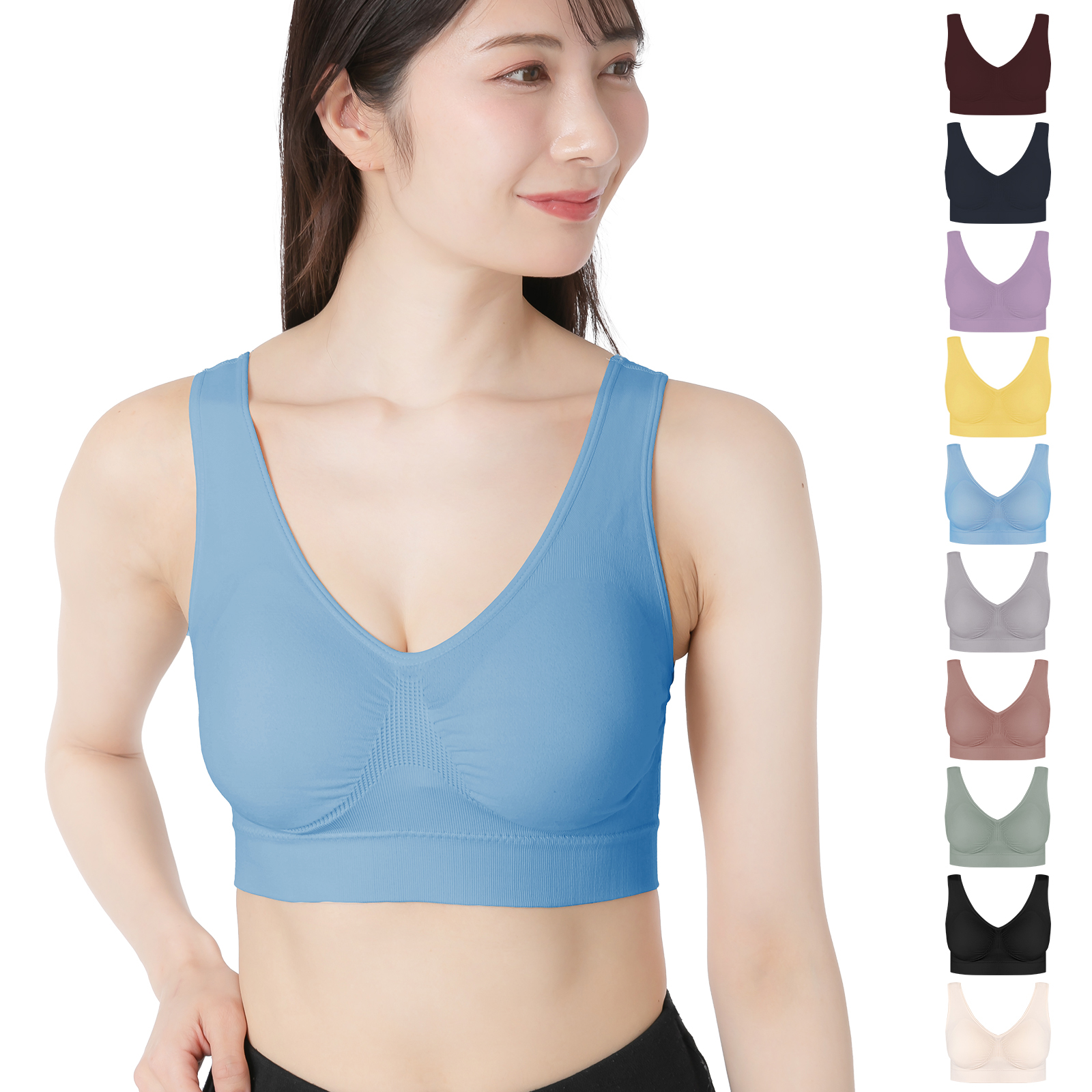 ナイトブラ スポーツブラ ブラジャー ノンワイヤーブラ シームレスブラ ノンワイヤー 脇高ブラ スポブラ 育乳 脇高 ブラ 育乳ブラ 重力に負けないブラ しっかり |  | 07