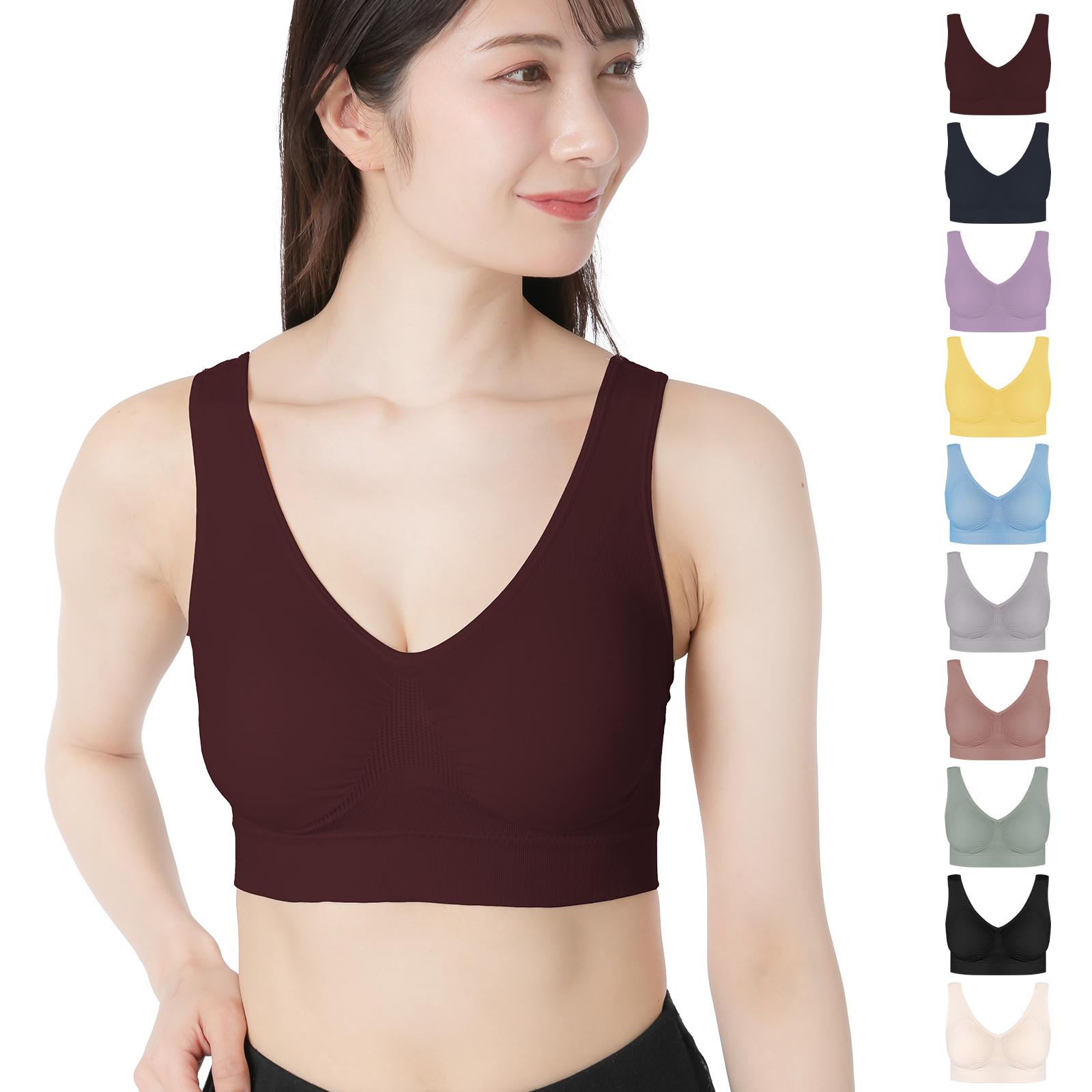 ナイトブラ スポーツブラ ブラジャー ノンワイヤーブラ シームレスブラ ノンワイヤー 脇高ブラ スポブラ 育乳 脇高 ブラ 育乳ブラ 重力に負けないブラ しっかり |  | 09