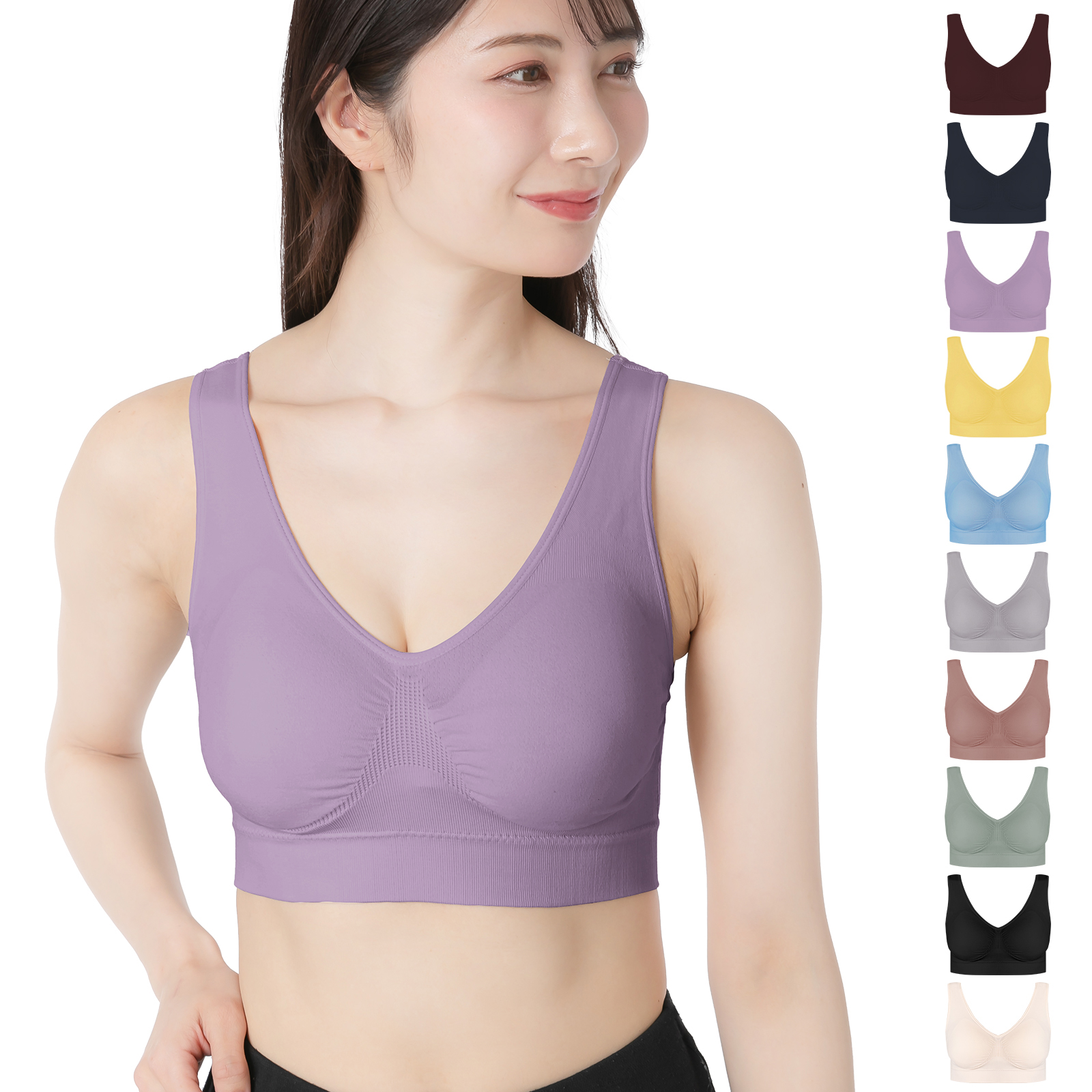 ナイトブラ スポーツブラ ブラジャー ノンワイヤーブラ シームレスブラ ノンワイヤー 脇高ブラ スポブラ 育乳 脇高 ブラ 育乳ブラ 重力に負けないブラ しっかり |  | 08