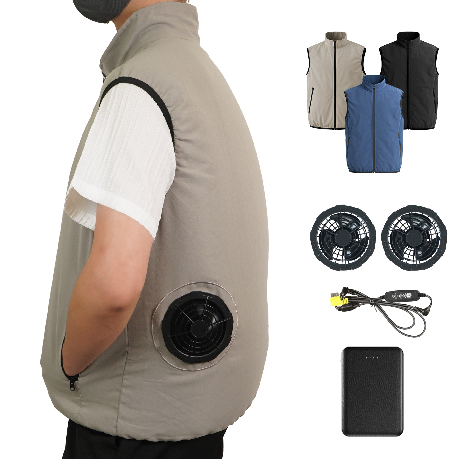 扇風機 サーキュレーター エアコン 熱中症対策グッズ スポットクーラー ポータブルクーラー クーラー 移動式エアコン ファン付きベスト 作業着 ファン付き作業服 |  | 03
