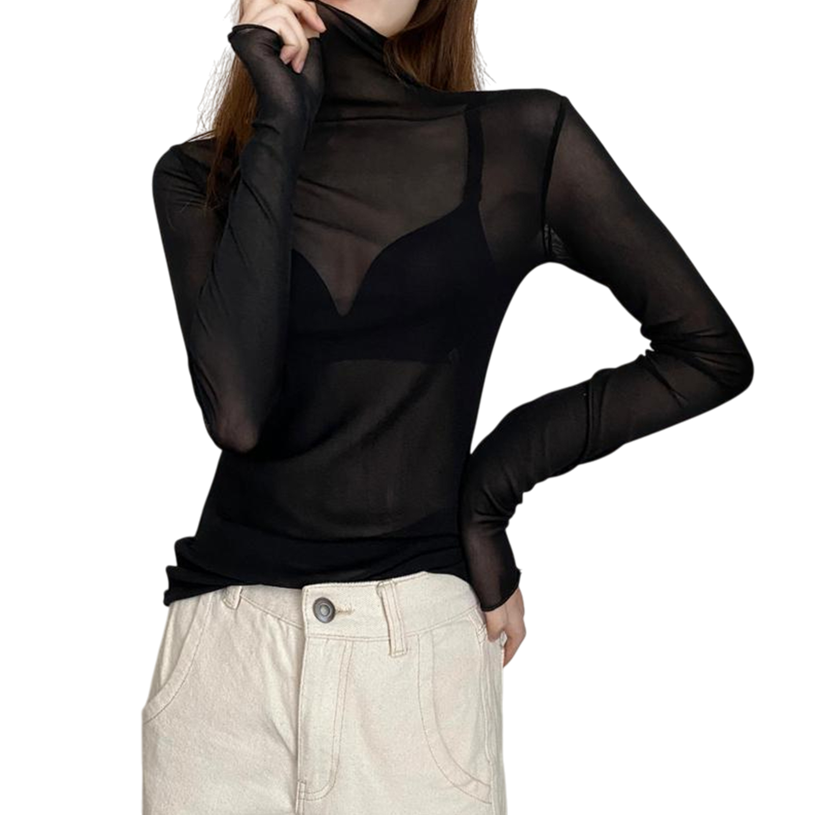 長袖tシャツ ロンt レディース トップス tシャツ カットソー シアートップス 長袖 ロンティー 長袖カットソー ロングtシャツ シアーロングtシャツ レイヤード |  | 04