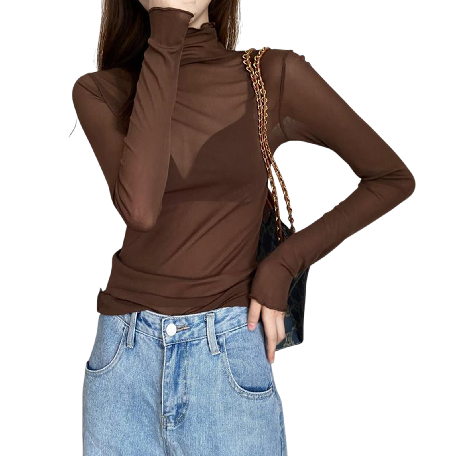 長袖tシャツ ロンt レディース トップス tシャツ カットソー シアートップス 長袖 ロンティー 長袖カットソー ロングtシャツ シアーロングtシャツ レイヤード |  | 03