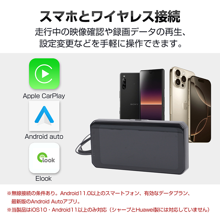 バイク スマートモニター 6.1インチ ドライブレコーダー 前後カメラ