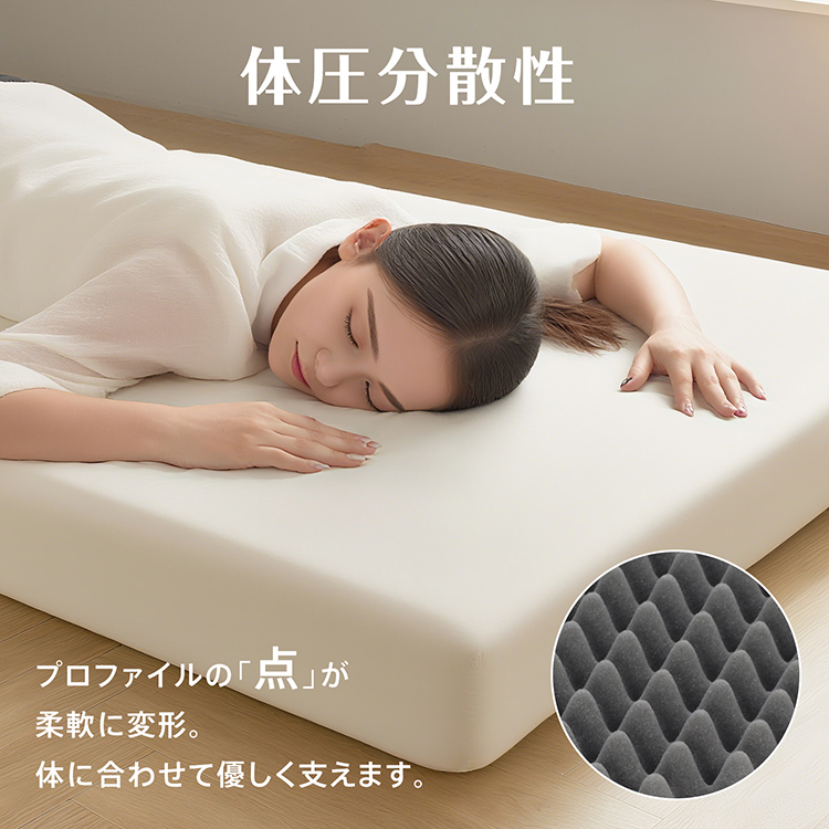 マットレス シングル 三つ折り 高反発 洗える 消臭 軽量 折りたたみ