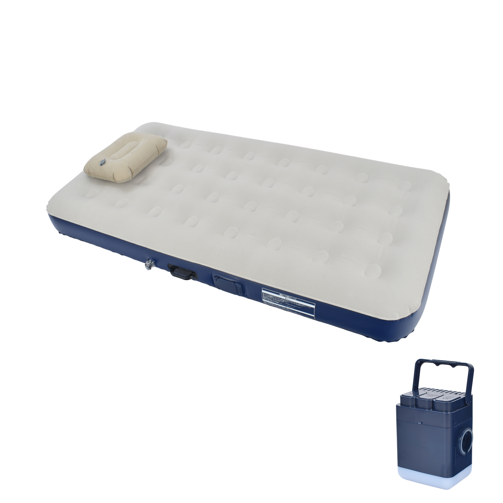 エアーベッド エアーマットレス 厚さ25cm シングル ライト付き 充電式