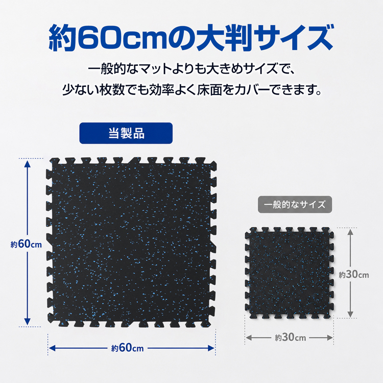 ゴムマット ジムマット 大判 60cm 厚さ14mm 6枚 トレーニングマット