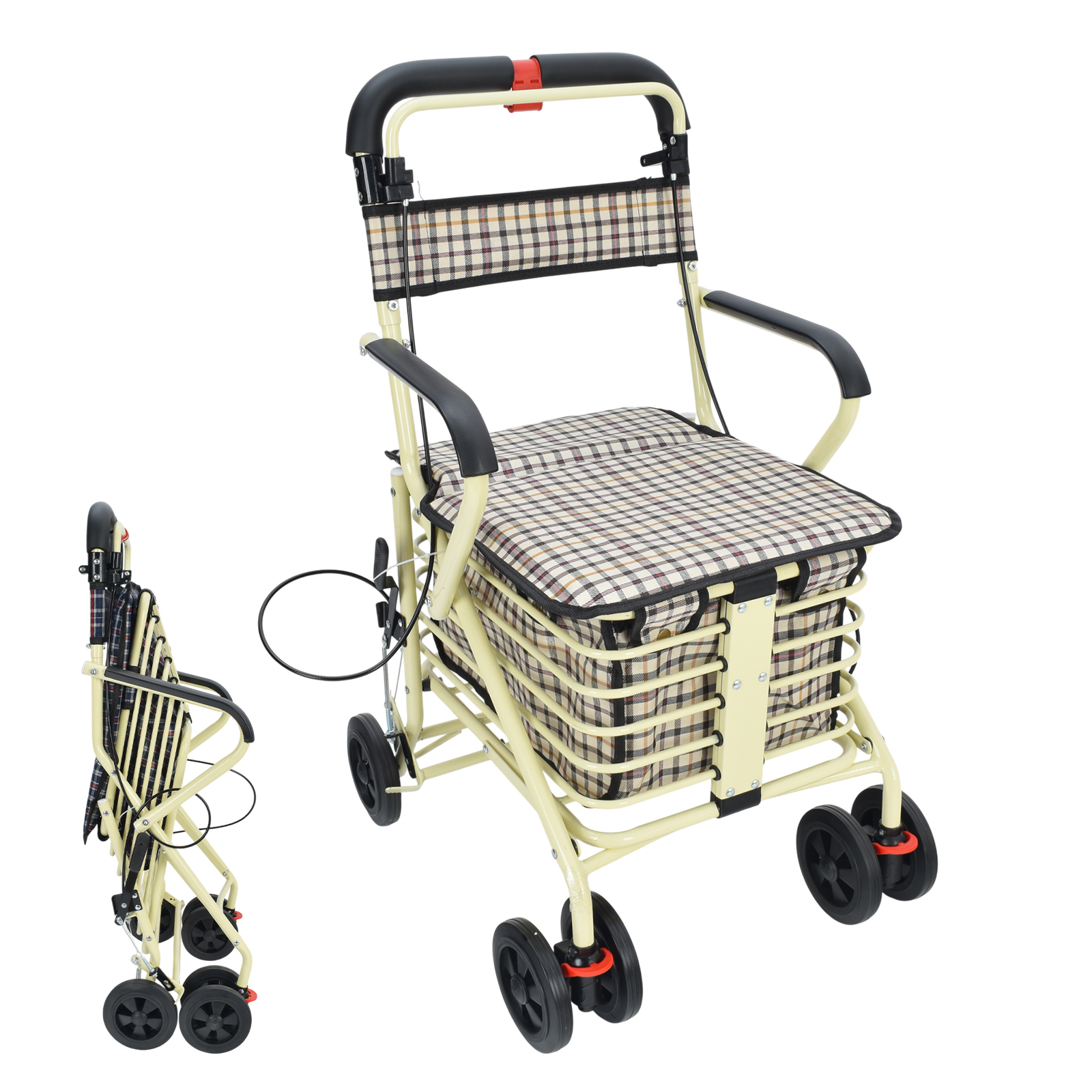 シルバーカー 手押し車 座れる 高齢者 軽量 コンパクト 座れる座面