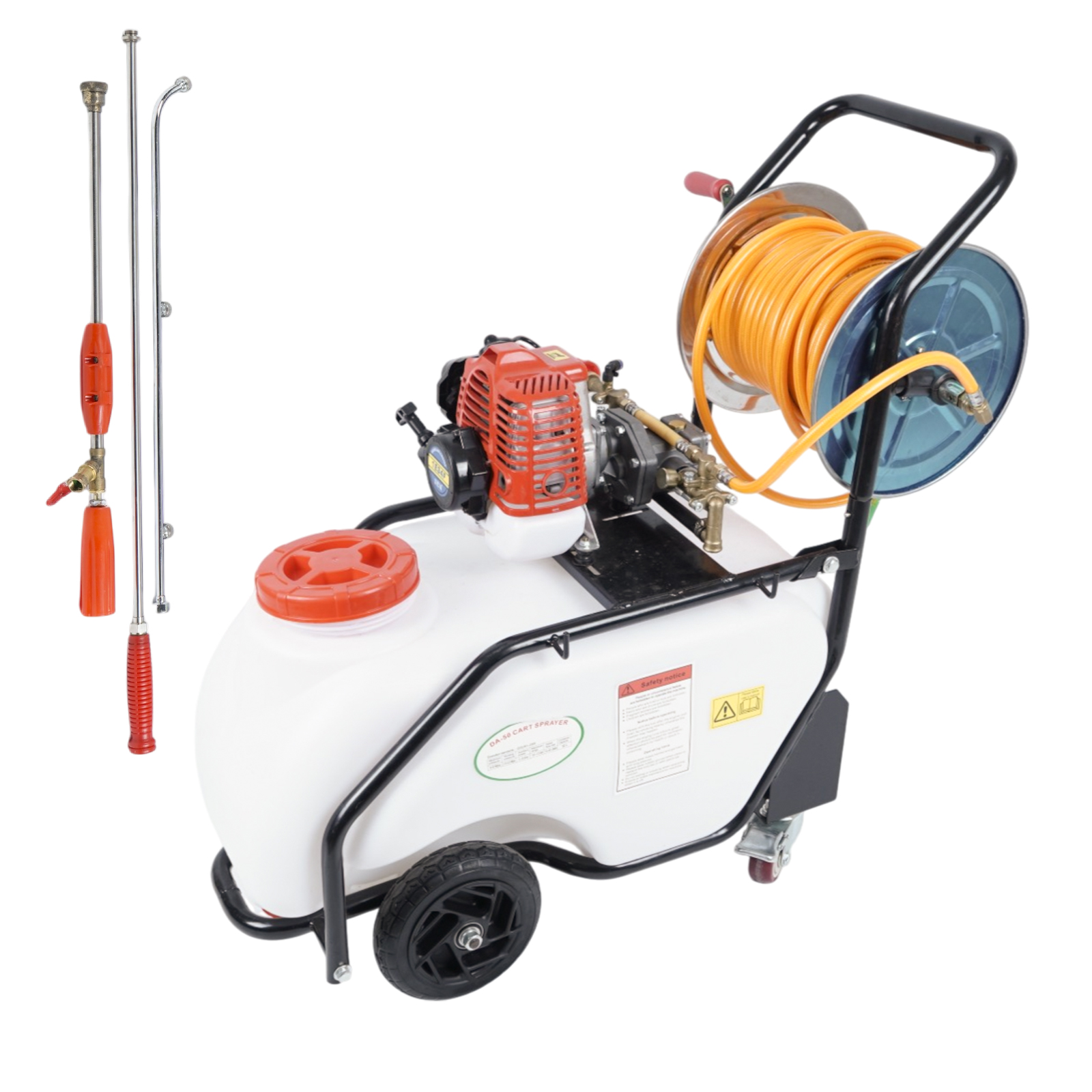 噴霧機 エンジン式 動力 キャリー 50L 50m 噴霧ホース 大容量タンク