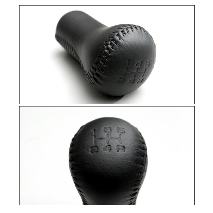 本革巻き シフトノブ 12mm P1.25 ブラックレザー/ブラック
