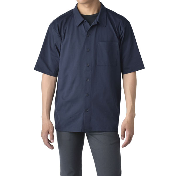 FLAG ON CREW ドットブロックメッシュ 半袖ストレッチシャツ