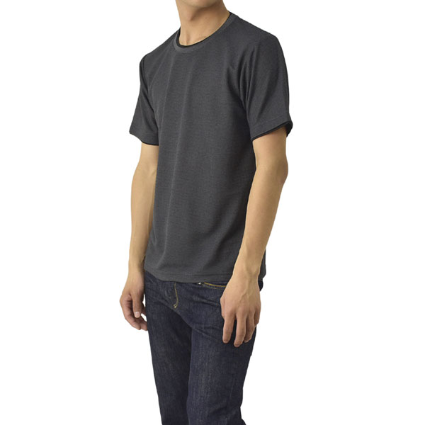 吸汗速乾 Tシャツ 半袖 カットソー メンズ ドライ クルーネック ダブルネック ワッフル ナノファイン加工 制菌防臭 フェイクレイヤード A3N セール【パケ2】爆買 | FLAG ON CREW | 02