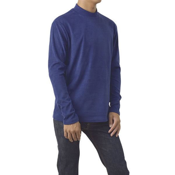 メンズ ストレッチ フリース ハイネック 長袖Tシャツ 起毛 保温 速乾 カットソー 秋冬トップス ジャケットインナー モックネック A4E セール【パケ1】【A】 爆買 | FLAG ON CREW | 08
