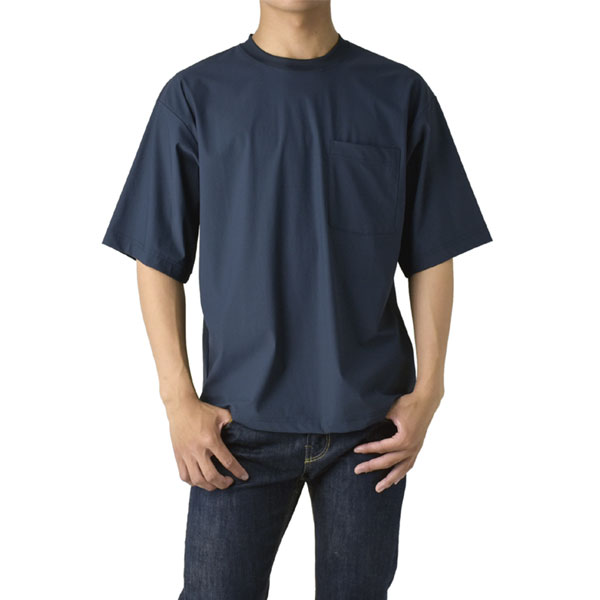 FIRSTDOWN ファーストダウン 接触冷感 半袖 Tシャツ ストレッチナイロン ワイドシルエット メンズ ポケット付き トップス A8B セール【パケ2】 爆買 | FIRST DOWN | 03