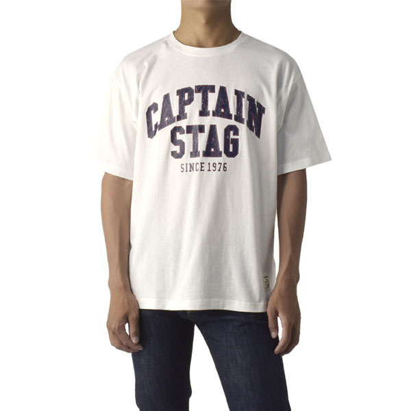 CAPTAIN STAG キャプテンスタッグ メンズ ビンテージプリント 半袖Tシャツ 綿100％ カジュアル アウトドア アメカジ ロゴ キャンプ 普段着 B0V セール【パケ2】 | CAPTAIN STAG | 01