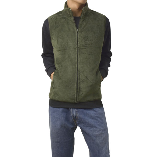 ベスト メンズ 無地 暖かい 防寒着 ルームウェア フリース ボア 軽量 ふわふわ もこもこ ジップアップ ポケット付き 秋冬 B1W セール【パケ1】【A】爆買 | FLAG ON CREW | 02