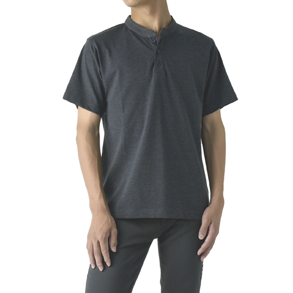 FLAG ON CREW メンズ ヘビーウェイト ヘンリーネック 半袖 Tシャツ 8.8