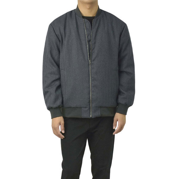 FLAG ON CREW ブルゾン メンズ MA-1 ウールライク ヘリンボーン 裏ボア