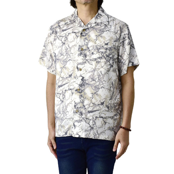 アロハシャツ メンズ 開襟シャツ 半袖 シャツ レーヨン ゆったりサイズ 和柄 トップス B3N【パケ2】｜flagon｜17