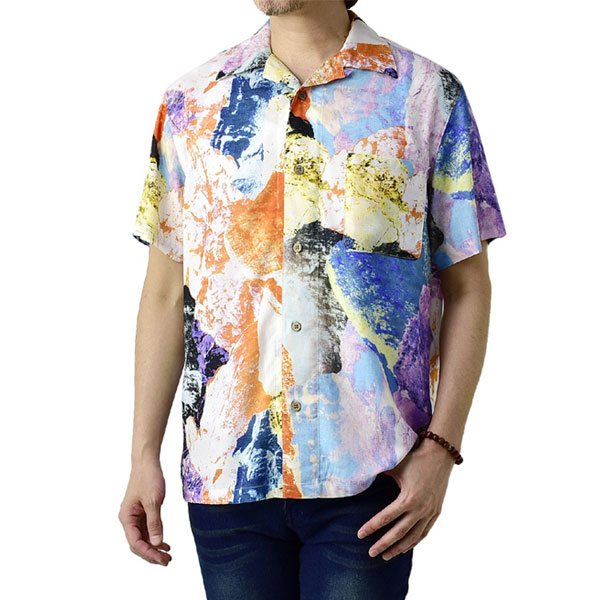 アロハシャツ メンズ 開襟シャツ 半袖 シャツ レーヨン ゆったりサイズ 和柄 トップス B3N【パケ2】｜flagon｜04