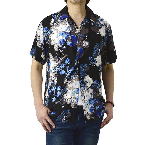 アロハシャツ メンズ 開襟シャツ 半袖 シャツ レーヨン ゆったりサイズ 和柄 トップス B3N【パケ2】｜flagon｜05