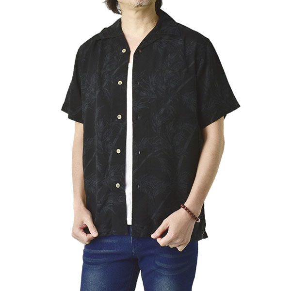 アロハシャツ メンズ 開襟シャツ 半袖 シャツ レーヨン ゆったりサイズ 和柄 トップス B3N【パケ2】｜flagon｜06