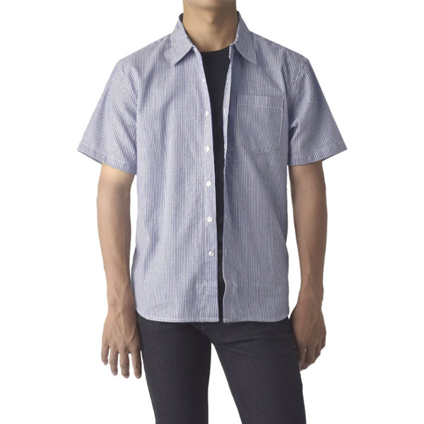 半袖 シャツ メンズ 綿 100％ 先染め ストライプ カジュアル 胸ポケット 胸ポケット付き コットン 春 夏 20代 30代 40代 50代 B8D セール【パケ2】 爆買 | ブランド登録なし | 03