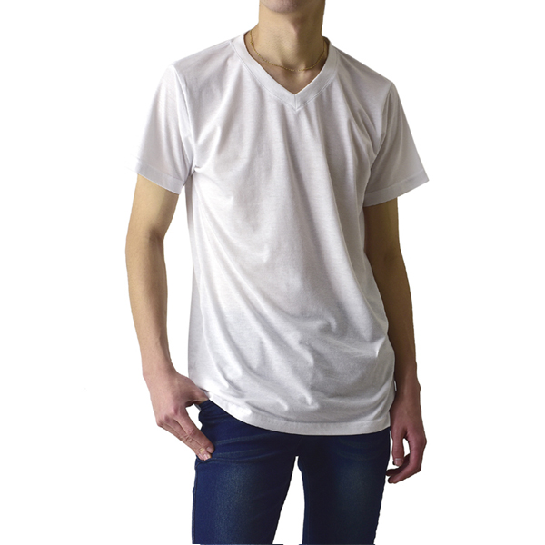 GERRY ジェリー クルーネック Vネック メンズ Tシャツ 2枚組 2Pパック 綿混素材 白T ...