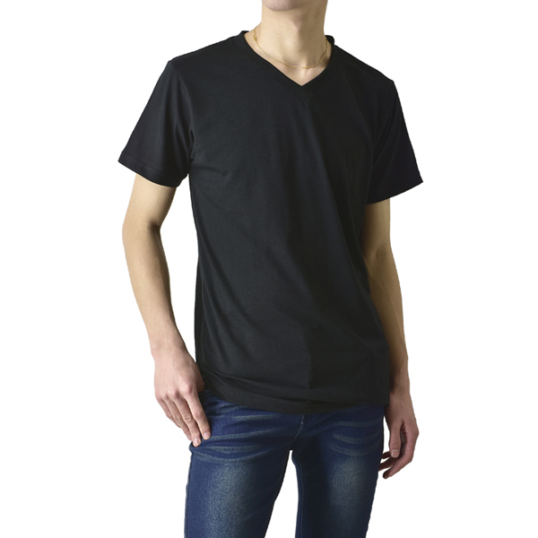 GERRY ジェリー クルーネック Vネック メンズ Tシャツ 2枚組 2Pパック 綿混素材 白T 黒T インナーウェア 肌着 B9U【パケ1】【A】｜flagon｜05
