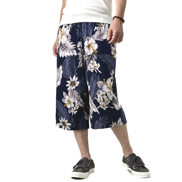 FLAG ON CREW アロハパンツ メンズ ガウチョ ワイドパンツ レーヨン