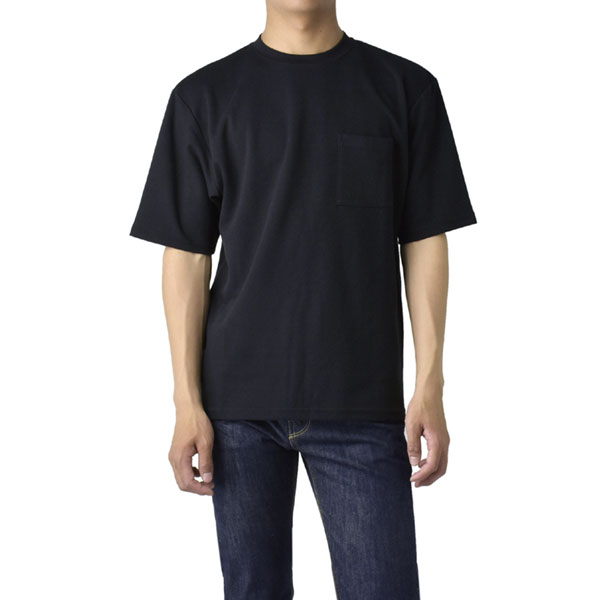 FLAG ON CREW メンズ 半袖Tシャツ 胸ポケット ワイドフィット コットン