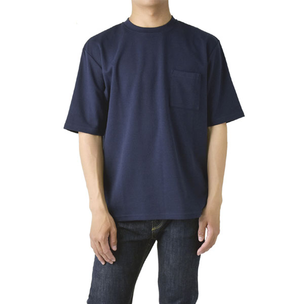 FLAG ON CREW メンズ ドライ＆クール 半袖Tシャツ 胸ポケット
