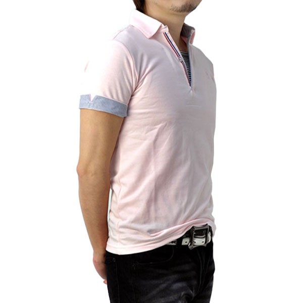 ポロシャツ メンズ 半袖 カノコ 前開き 1ボタン スキッパー トップス カットソー C3K セール【パケ1】 爆買 | FLAG ON CREW | 02