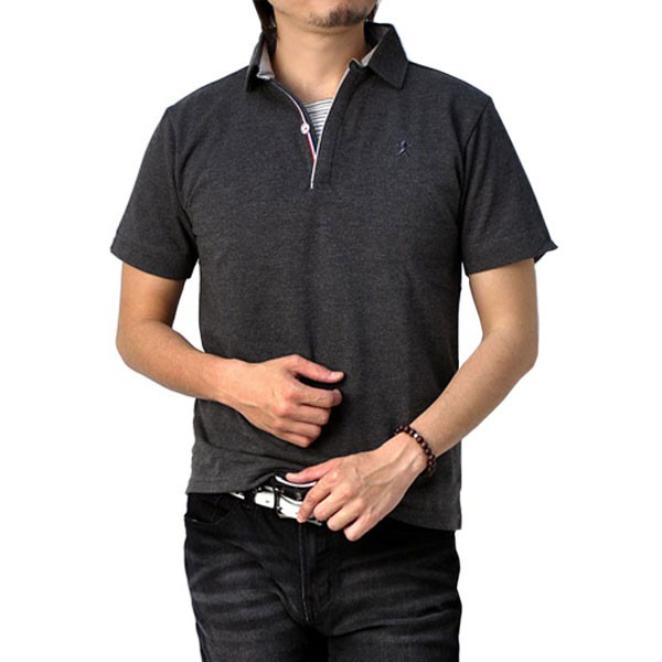 ポロシャツ メンズ 半袖 カノコ 前開き 1ボタン スキッパー トップス カットソー C3K セール【パケ1】 爆買 | FLAG ON CREW | 04