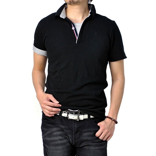 ポロシャツ メンズ 半袖 カノコ 前開き 1ボタン スキッパー トップス カットソー C3K セール【パケ1】 爆買 | FLAG ON CREW | 05