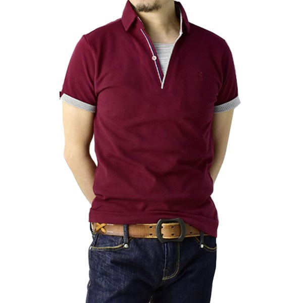 ポロシャツ メンズ 半袖 カノコ 前開き 1ボタン スキッパー トップス カットソー C3K セール【パケ1】 爆買 | FLAG ON CREW | 07