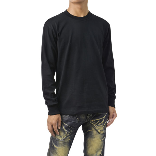 Tシャツ 長袖 クルーネック Hanes ヘインズ KURO ロングスリーブ THE BEST OF BLACK-T 7オンス コットン100％ 黒T クロ HM4-C201 D1E セール【パケ1】爆買 | Hanes | 01