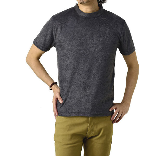 Drawer クルーネック半袖スウェット Healthknit (ヘルスニット) ナロー ボーダー ワイド クルー