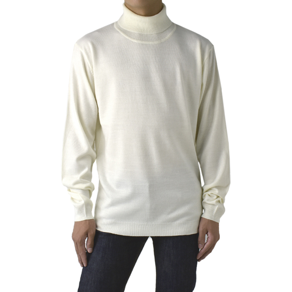 FLAG ON CREW カシミア タッチ 柔らかい タートルネックセーター