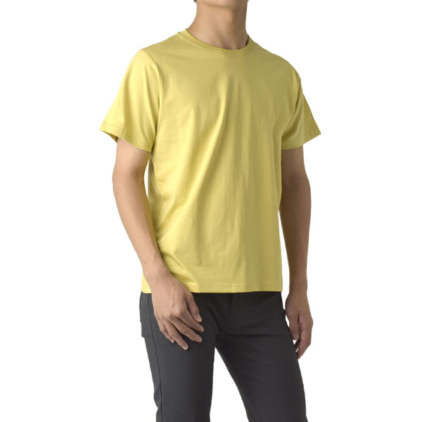 オーガニックコットン メンズ Tシャツ カットソー 半袖 丸首 クルーネック 綿100％ リブ エコ カジュアル シンプル ベーシック カラー E1X セール【パケ2】 | FLAG ON CREW | 02